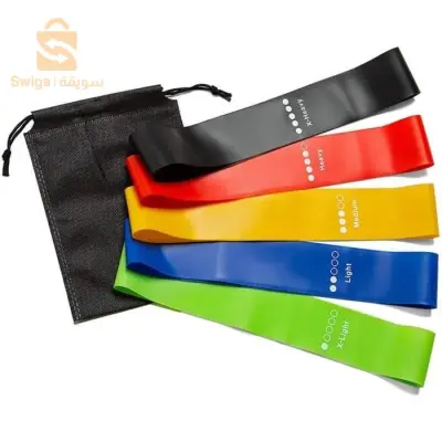 Bande 5Pcs de résistance🏋élastique pour l'entraînement physique à la maison🏡 pour femmes ♀️🏃🏼‍♀️