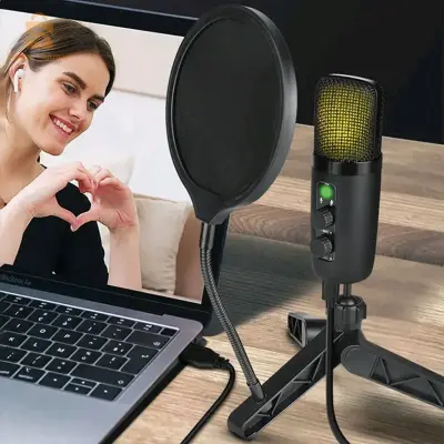 ميكروفون مكثف مع حامل ثلاثي القوائم وفلتر بوب BM501$👍