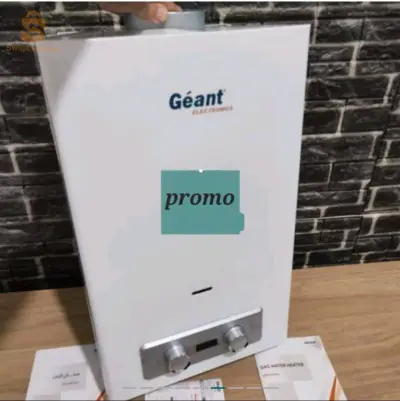 Chauffe bain de la marque géant :
✅ Garantie 12 mois
✅ Gaz de ville et il y a les becs du gaz butane 2en1
🔴  10 Litres