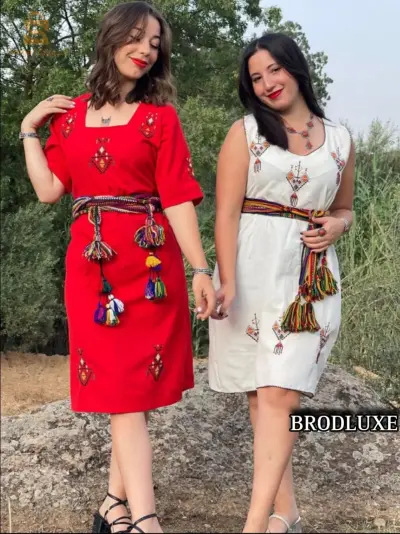 robe kabyle broderie à la machine #BRODLUXE