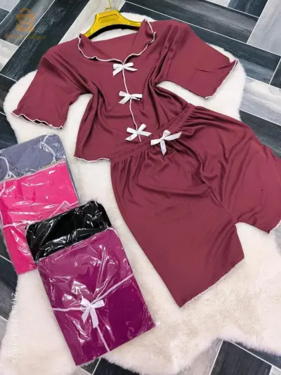 بيجامة شورت طاغية الأنوثة 😍😘