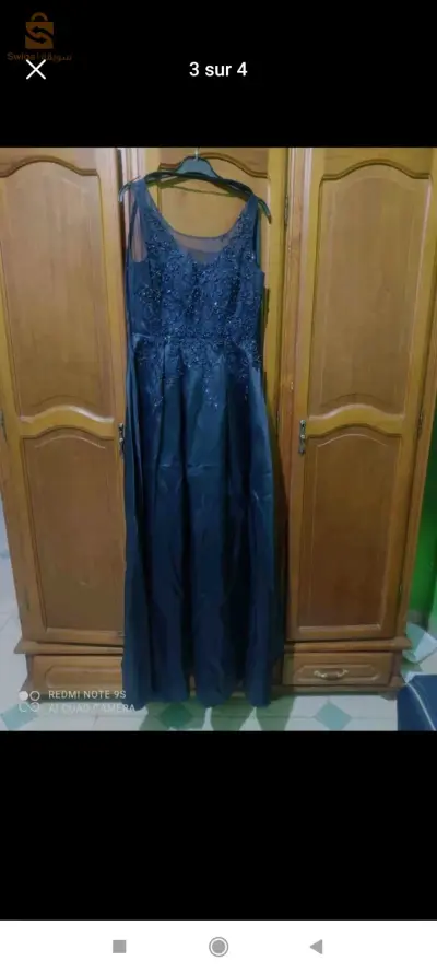 robe soirée bleu nuit
