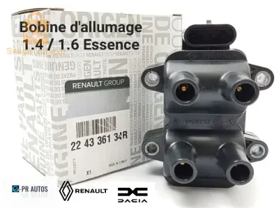 Bobine d'allumage 1.4 / 1.6 Essence SYMBOL I-II / LOGAN I-II / STEPWAY / LODGY / DOKKER / SANDERO / CLIO II / KANGOO I / MEGANE I
