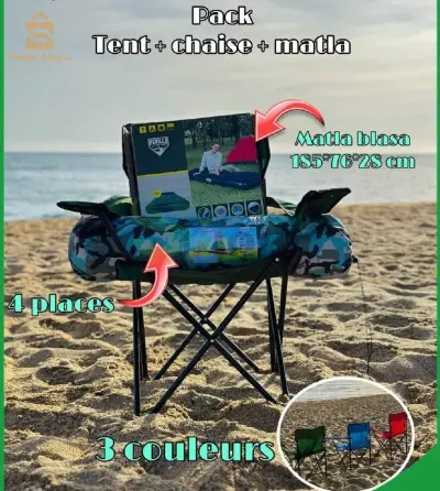 Pack TENTE + MATELAS + CHAISE