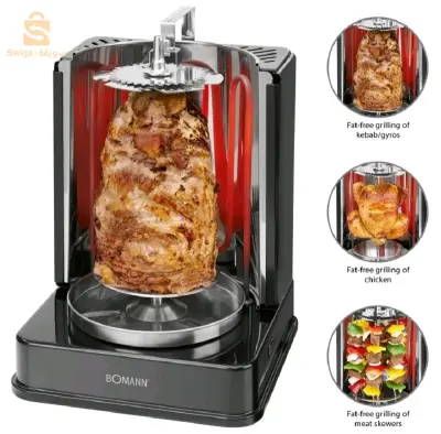 Multi-grill Electrique vertical 3en1 Rôtisserie & Chawarma Bomann DVG 3006 CB