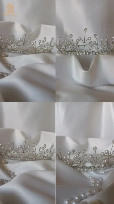 تاج كريستال و لؤلؤ 😊