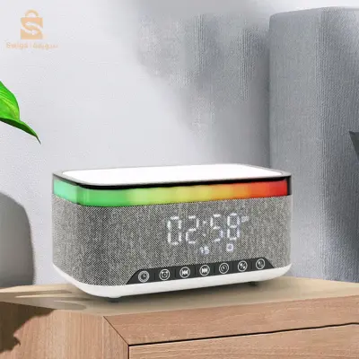 مكبر صوت بلوتوث ذكي، ضوء ليلي إبداعي لسطح المكتب، شاحن صوت لاسلكي، ضوء جو بجانب السرير$👍