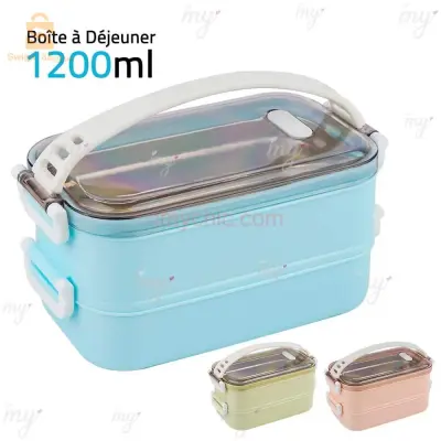 Boîte à Déjeuner Isolée En Acier Inoxydable 1200ml$🤍🤍