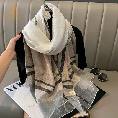 foulards chic long en soie et laine