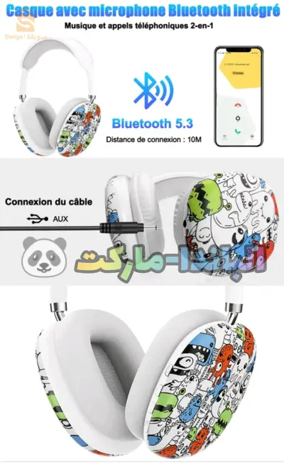 P9 Graffiti Casque Bluetooth Sans Fil V5.0 🐼🔥