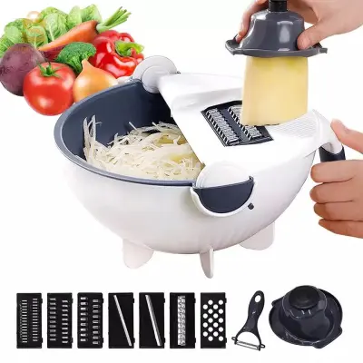 Pot Coupe-Légumes 9in1 Multifonction Avec Panier De Vidange + Éplucheur