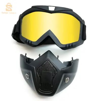 Casque Moto avec Lunettes Amovibles Coloré Anti-Bouée