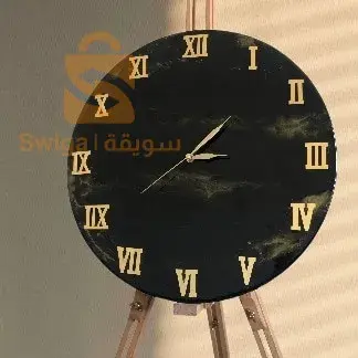 horloge en bois et résine,50 cm