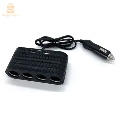 OLESSON 1654 شاحن سيارة 4 مقابس ولاعة سجائر 2 محول شحن USB + 1 نوع C$👍