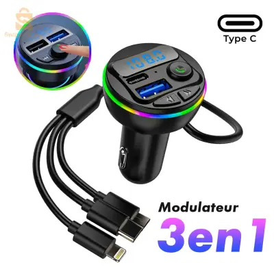 Transmetteur Bluetooth pour voiture, voiture Mp3 Player Radio Aux Adapter Lecteur de Musique🔥