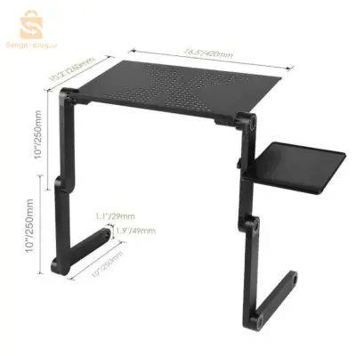 Table pliante en aluminium pour ordinateur Portable, support de bureau multifonctionnel rotatif à 360 degrés pour lit