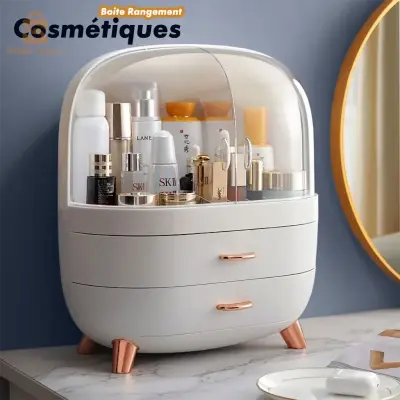 Boîte de rangement de maquillage, présentoir de rangement de cosmétiques avec tiroir 💄
