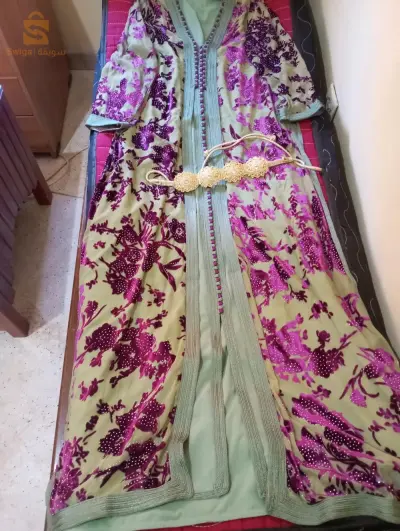قفطان مغربي جديد مخذوم باليد غير مستعمل