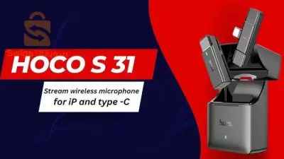 HOCO S31 Stream, wireless microphone with receiver for Lightning, Back Cover (Black)