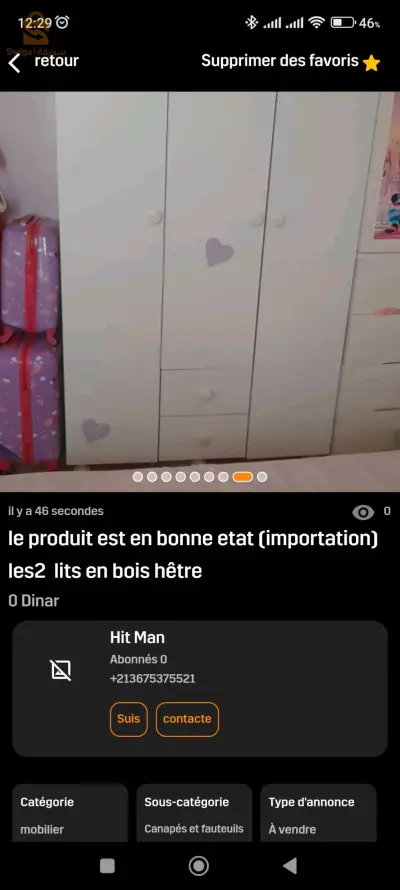 2 lit pour enfant en tres bonne etat (bois hêtre)