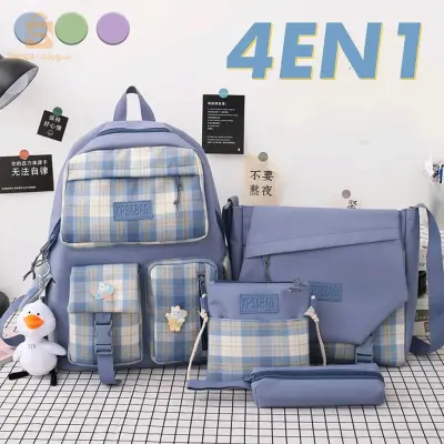 sac à dos 4 PCS محفظة مدرسية بنات
