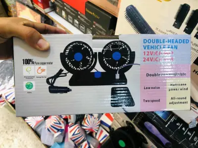 Double Ventilateur électrique pour voiture 2 vitesses rotatif à 360 degrés