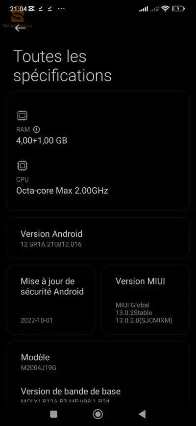 je vends un téléphone Redmi 9
