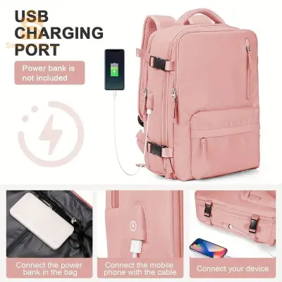 Sac à dos de voyage multifonctionnel avec compartiment à chaussures séparé, cartable pour ordinateur portable en tissu Oxford, sac à dos de Style sport décontractéTissu Oxford durable pour une utilisation de longue durée