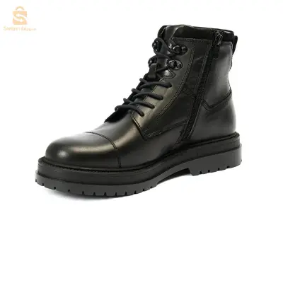 Chaussures noires en cuir véritable (46) GREYDER