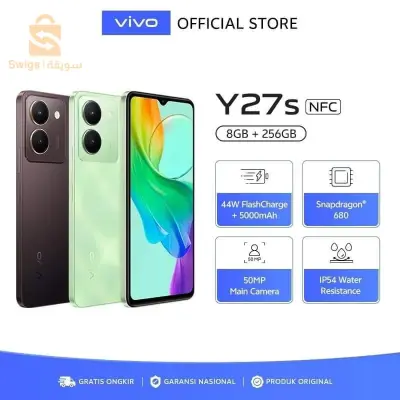 Vivo Y17s  4+128GB🔥

Specs:
↙6.56 inches with 840 nits
↙4GB + 4GB Extended ram
128 GB ROM/internal storage expandable up to 1TB
↙Rear Camera: 50MP  + 2MP
Front Camera: 8MP front effect/light effect/ Bokeh
↙Android 13 latest edition (Funtouch OS 13)
Processor: Mediatek Helio G85( 12nm. 2.0 Ghz)
↙Battery: 5000mAh 15W Fast charge Type C
↙Color: Glitter Purple/Forest Green