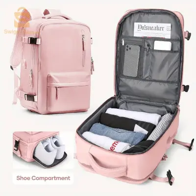 Sac à dos de voyage multifonctionnel avec compartiment à chaussures séparé, cartable pour ordinateur portable en tissu Oxford, sac à dos de Style sport décontractéTissu Oxford durable pour une utilisation de longue durée