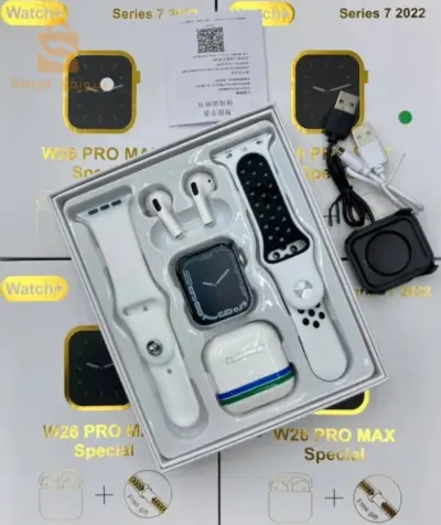 Montre intelligente et écouteurs  smartwatch w26 pro max spécial