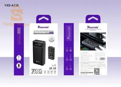 PowerBank Yosonda 20000mAh Fast 4in1 cables