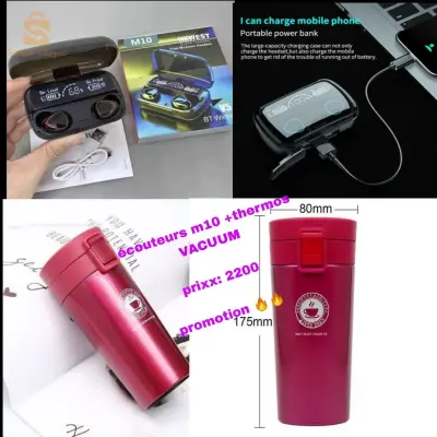 thermos VACUUM INSULATION CUP               + écouteurs M10 Bluetooth