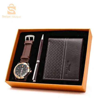 Pack Montre Classique, Porte Monnaie, Stylo