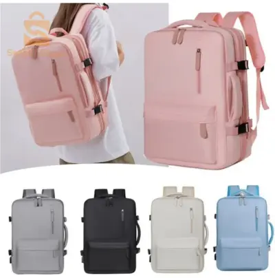 Sac à dos de voyage grande capacité avec plusieurs compartiments extensible L-264 - Bleu