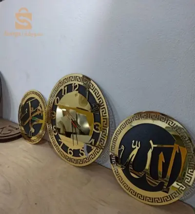Horloge murale 3en1 effet miroir décoration moderne