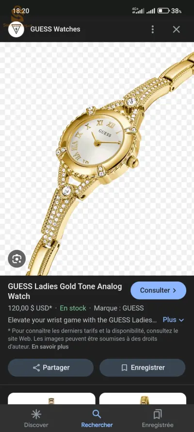 Guess - U0135L2-Montre analogique dorée