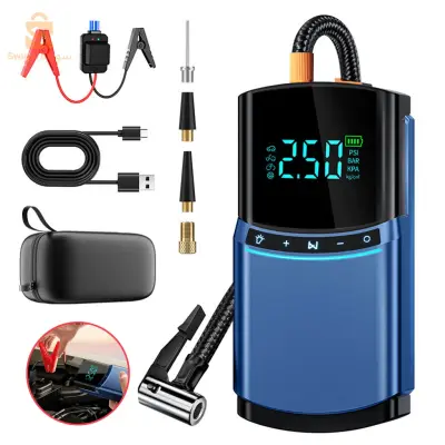【Performance puissante】- Avec un courant de pointe de 1200A. Le démarreur 1200A peut démarrer des voitures avec jusqu’à 8 litres d’essence et 7 litres de moteurs diesel en quelques secondes, adapté aux voitures 12V, camions, motos, bateaux, yachts, tondeuses à gazon, SUV, motoneiges, fourgonnettes, etc. peut fonctionner à -20°C ~ 60°C.
【2 en 1 démarreur et pompe à air】. – EagerMinds 1200A est un démarreur de voiture portable.C’est un compresseur d’air qui peut être utilisé comme une pompe à air pour gonfler les pneus， une alimentation portable mobile de 12000mAh.
【3-in-1 led modes】- Povasee booster batterie voiture jump starter intégré torche LED avec 3 modes, y compris Illumination, stroboscope et SOS. Il est utile pour les activités de plein air ou les sauvetages sur le terrain tels que le camping, les pique-niques, les aventures/missions en plein air, etc.
【Système de protection intelligent】. – Le booster de voiture EagerMinds a plus de 8 types de protection, couvrant : l’inversion de polarité, le court-circuit, la surintensité, la charge inversée, la décharge excessive, la température excessive, la température insuffisante, CARHEV Booster Battery dispose d’un indicateur rapide et d’un buzzer pour indiquer le bon fonctionnement, fournissant la sécurité supplémentaire dont vous avez besoin.
【Portable Car Power Bank】- Le booster de batterie dispose de deux ports de sortie USB à charge rapide, peut fournir suffisamment de puissance pour charger rapidement vos téléphones, tablettes, écouteurs, smartwatch ou autres appareils électroniques, charger jusqu’à 3 fois plus vite.