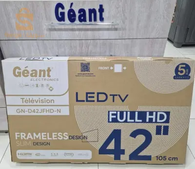 Télévision marque géant 42p simple ✅ Garantie 5ans✅ Frameless✅LED✅ Full HD 1080p✅105cm✅2 HDMI✅2 USB