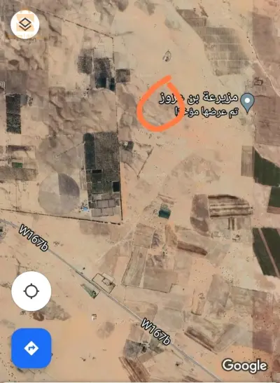 بيع ارض فللحية طريق عين وسارة حد الصحاري