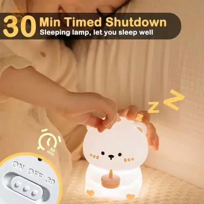 Veilleuse en Silicone Forme d’ours pour Chambre d’enfant Rechargeable
ضوء ليلي السيليكون لغرفة الأطفال القابلة لإعادة الشحن