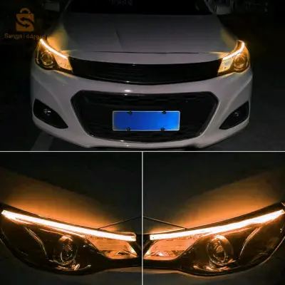 Feux de Jour LED Et Clignotant 2Pcs Pour Phares de Voiture 60cm