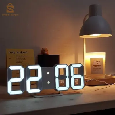 ساعة رقمية ثلاثية الأبعاد LED GH8018: لمسة عصرية وأنيقة في بيتك أو مكتبك!