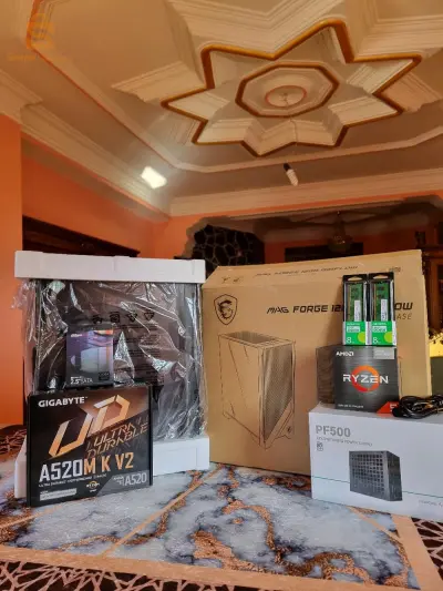 PC GAMER (لافااار تع رمضان🤩🔥)
Rayzen 5 5600 G 
msi 6 fan rgb 🔥