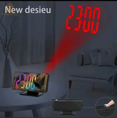ساعة رقمية مع جهاز عرض