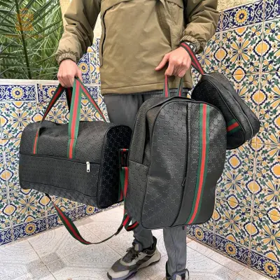 مجموعة من 3 حقائب حمل وحقائب ظهر وحقائب قماشية مقاومة للماء Pack 3Pcs Cabas Sac a Dos et Pochette en Tissue Imperméable