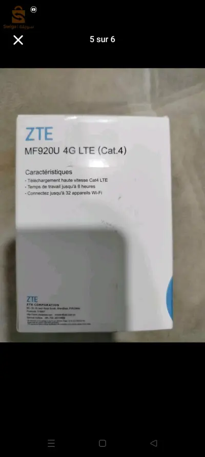 ZTE M 920 U
Téléchargements haute vitesse cat4 LTE
Temps de travail jusqu'à 8 heures
Connectez jusqu