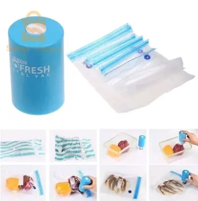 جهاز تفريغ وشفط الهواء من أكياس حفظ الطعام-Always Fresh Machine De Scellage Portable Avec 5 Sacs