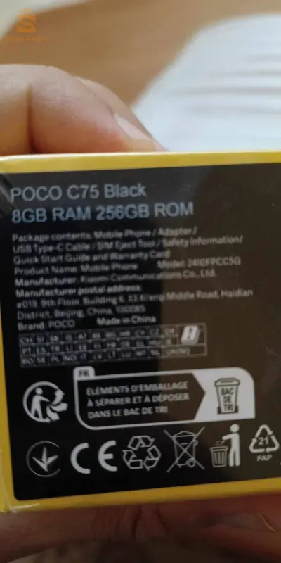 poco c75. 8/265gb